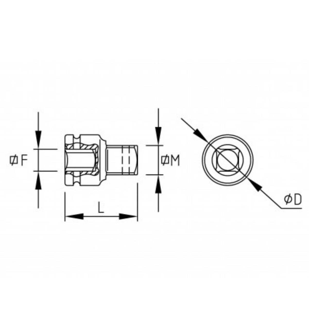 Adaptateur impact double 3/4” vers 1” et 3/4” vers 1/2”