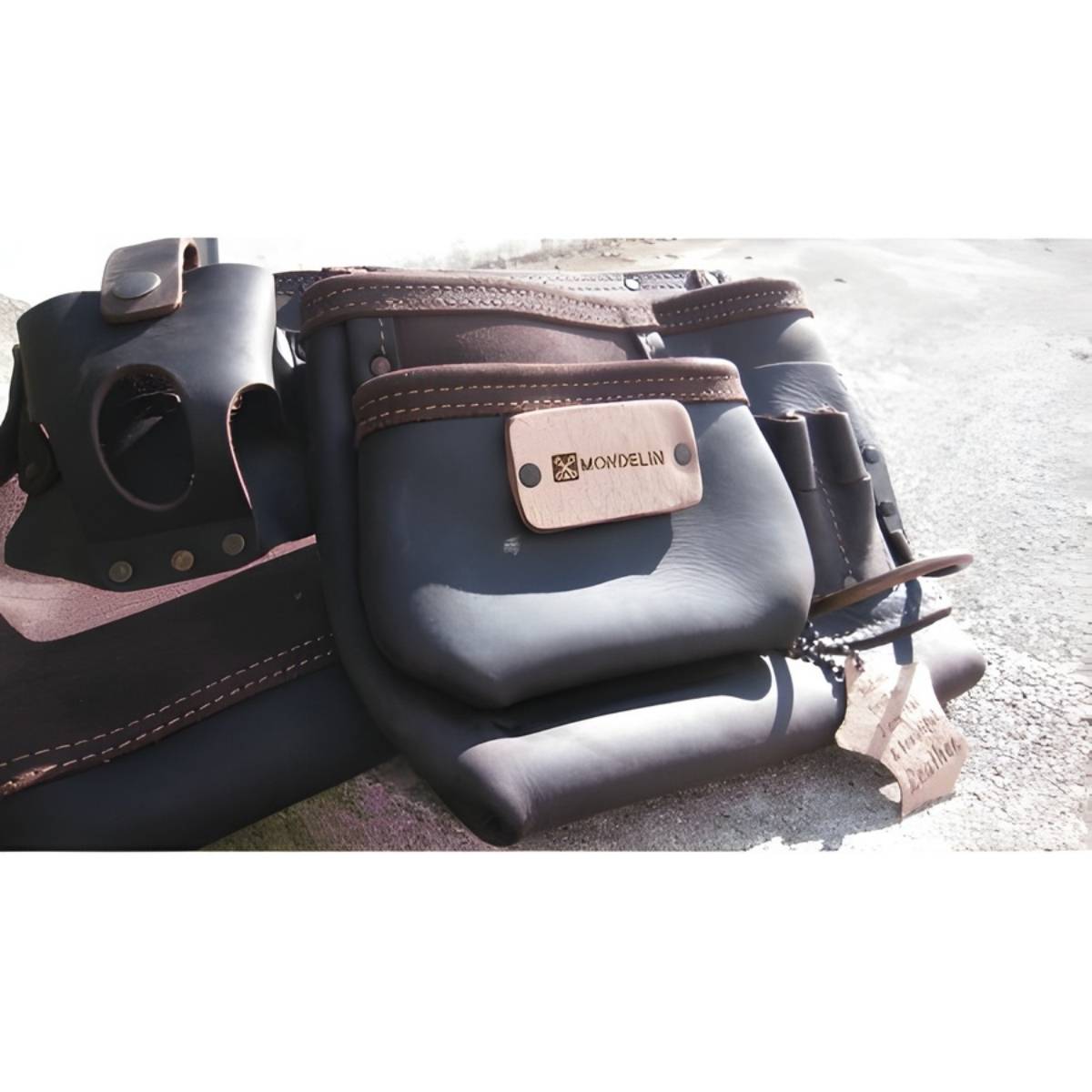 Ceinture avec 11 poches en cuir tanné usage intensif