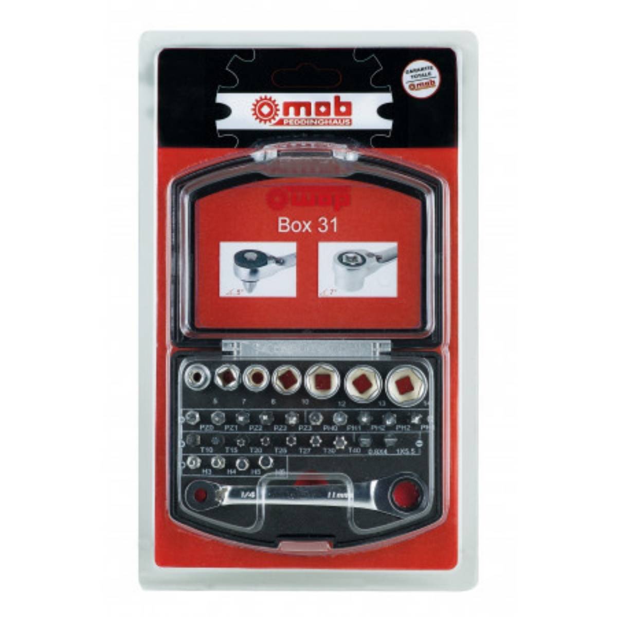 Box 31 coffret vissage 1/4” 31 pièces extra-compact